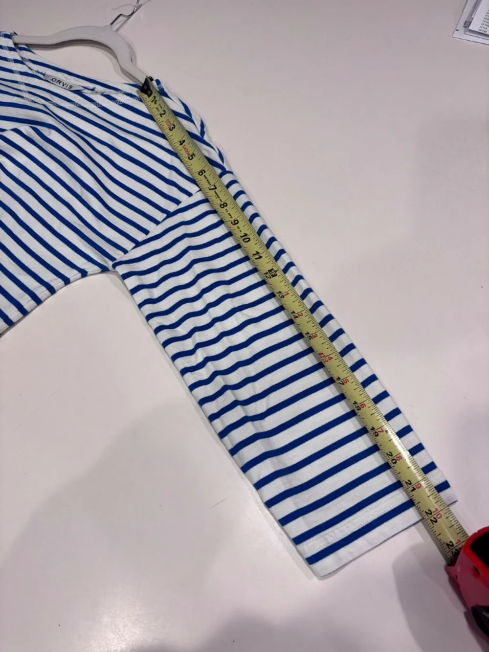 Orvis Blue White Stripe Cotton Top Size Small